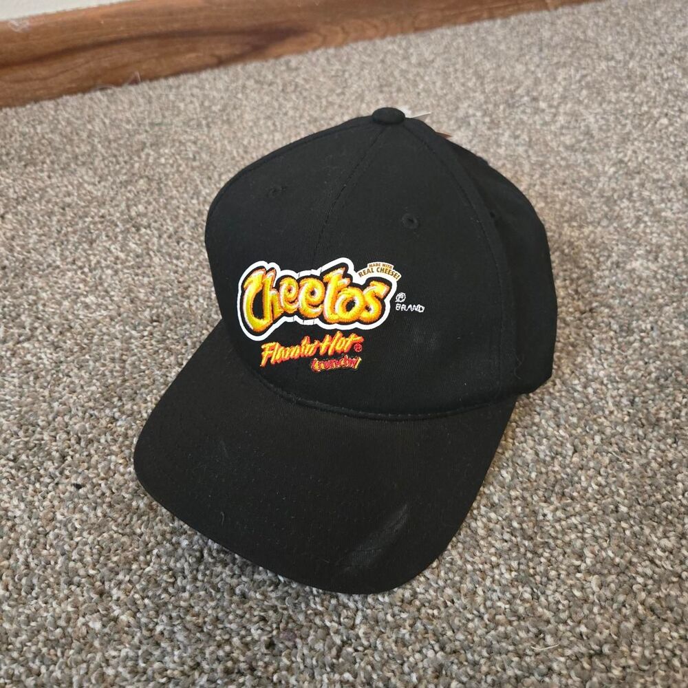 Unisex Flaming Hot Cheetos Embroidered Black Snapback Hat Cap NEW